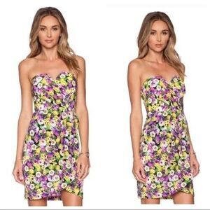 Yumi Kim Womens Strapless Gardenia Floral Date Night Mini Dress Back Zip Size XS